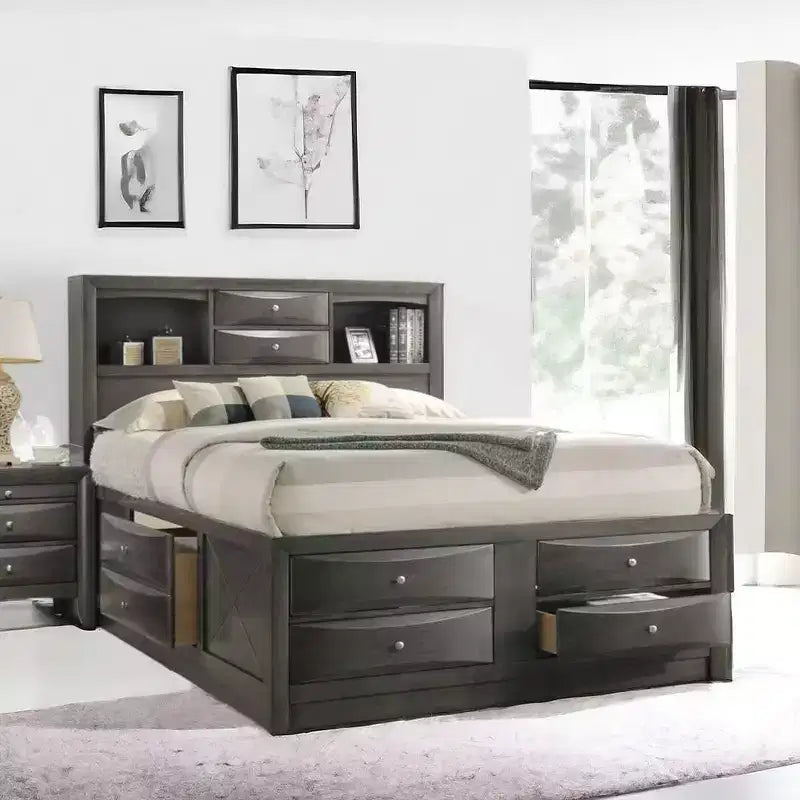 Lit double 91" Ireland de Acme Furniture, fini chêne gris