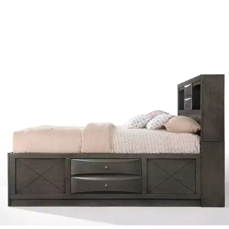 Lit double 91" Ireland de Acme Furniture, fini chêne gris
