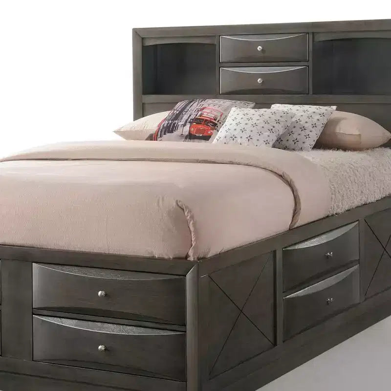 Lit double 91" Ireland de Acme Furniture, fini chêne gris