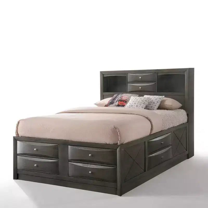 Lit double 91" Ireland de Acme Furniture, fini chêne gris