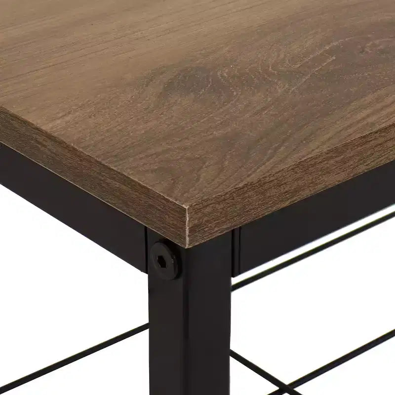 Panca appendiabiti da ingresso in stile industriale con scarpiera - Ripiani in MDP con struttura in acciaio verniciato a polvere - Marrone - 170 cm