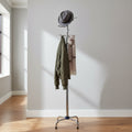 6 Hooks Coat Hat Rack Silver Metal Chrome Finish
