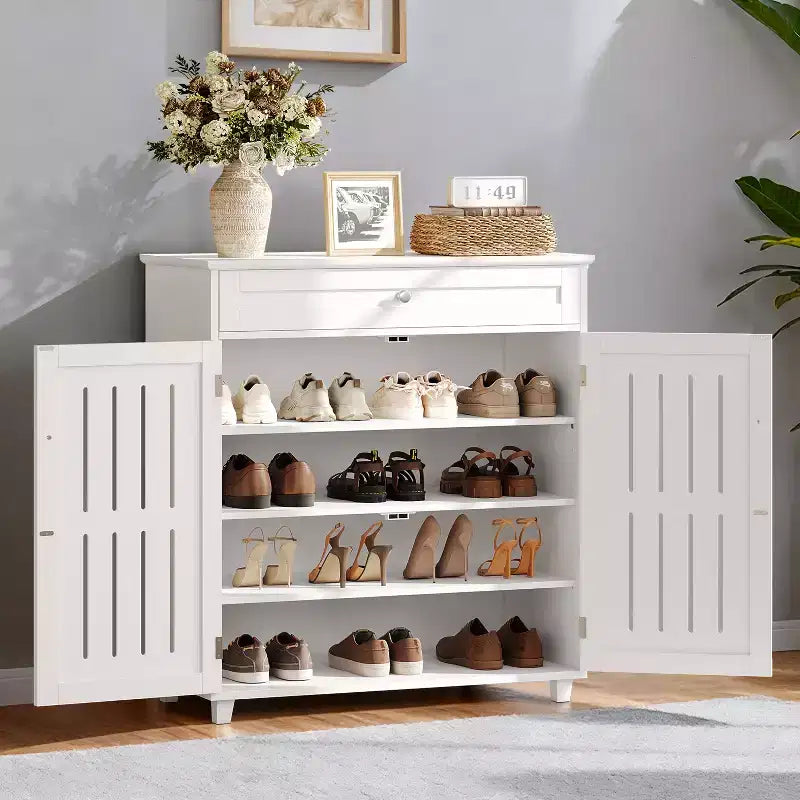 Yaheetech 4 Tier Wooden Shoe Storage Cabinet