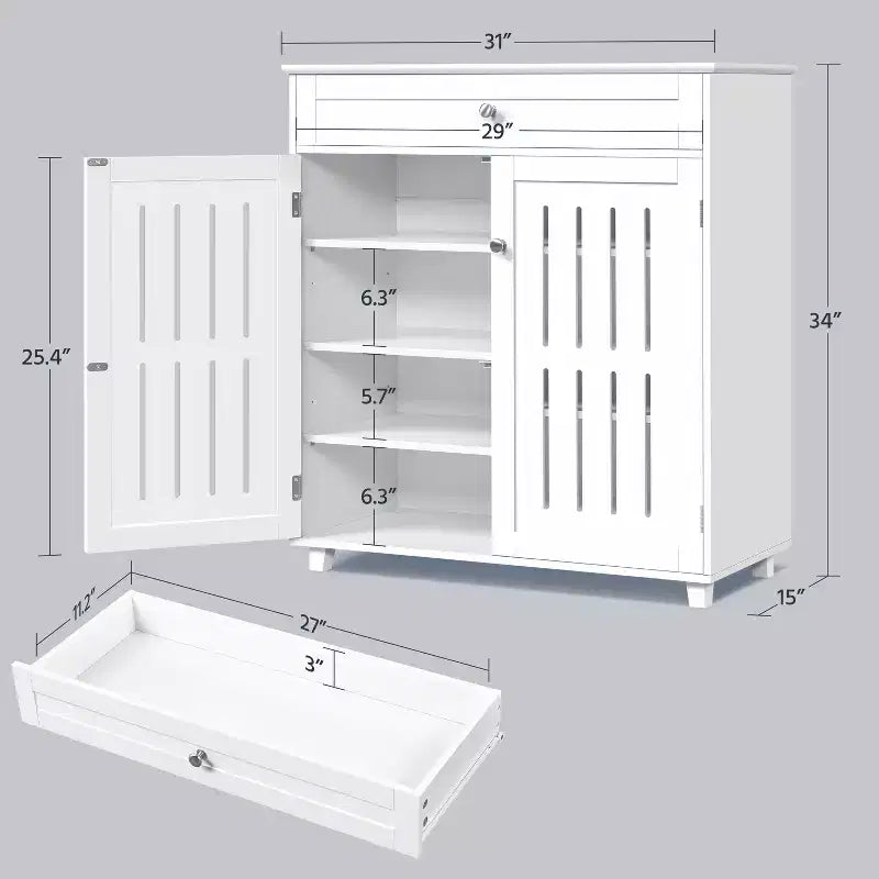 Yaheetech 4 Tier Wooden Shoe Storage Cabinet