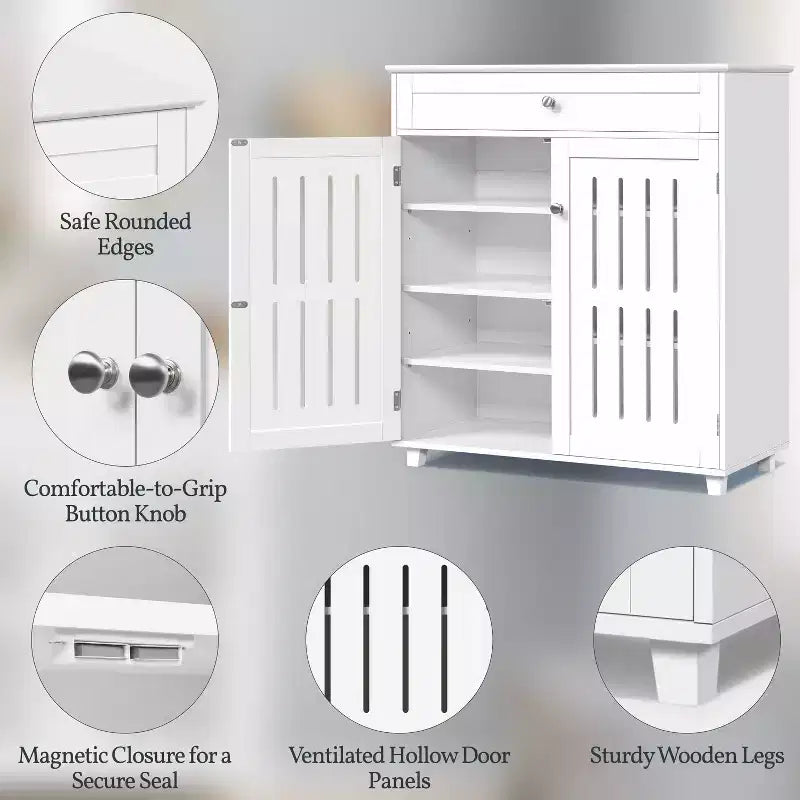 Yaheetech 4 Tier Wooden Shoe Storage Cabinet