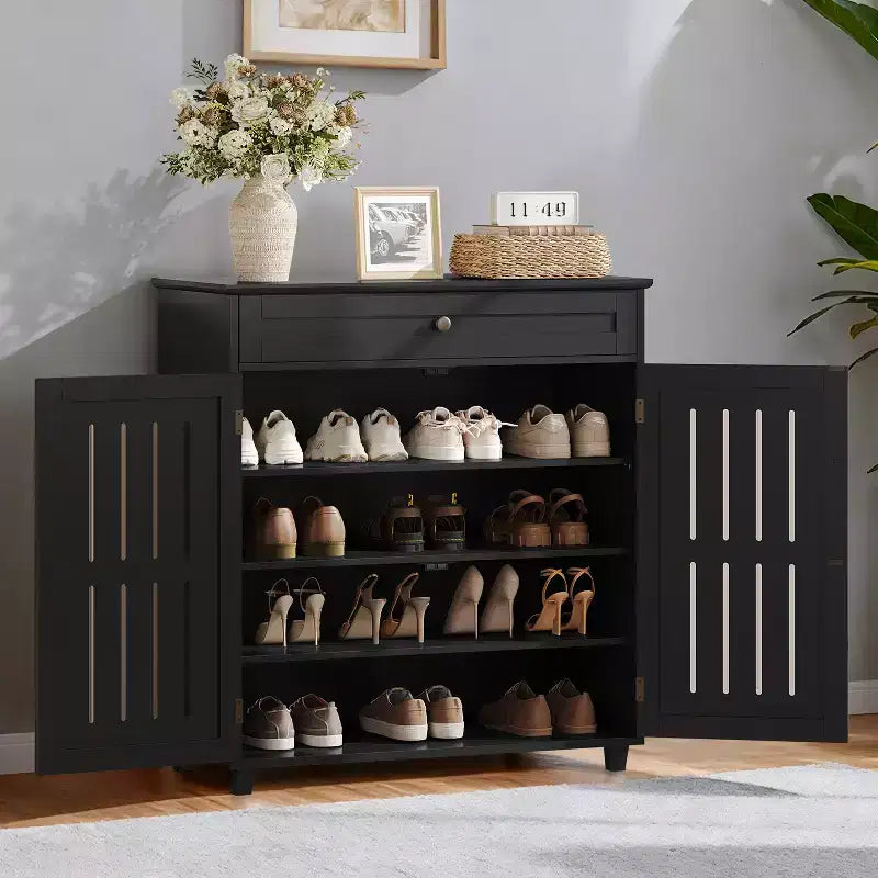 Yaheetech 4 Tier Wooden Shoe Storage Cabinet