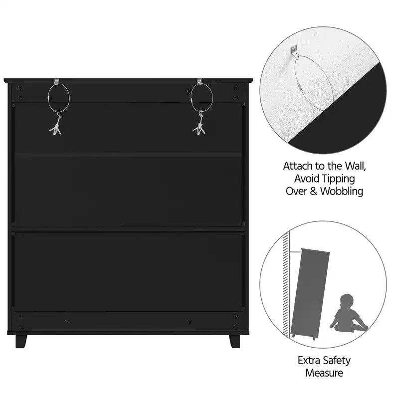 Yaheetech 4 Tier Wooden Shoe Storage Cabinet