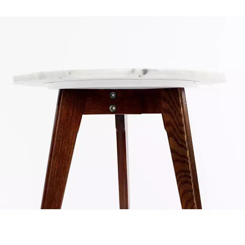 The Bianco Collection Cherie 15 Round Italian Carrara White Marble Side Table