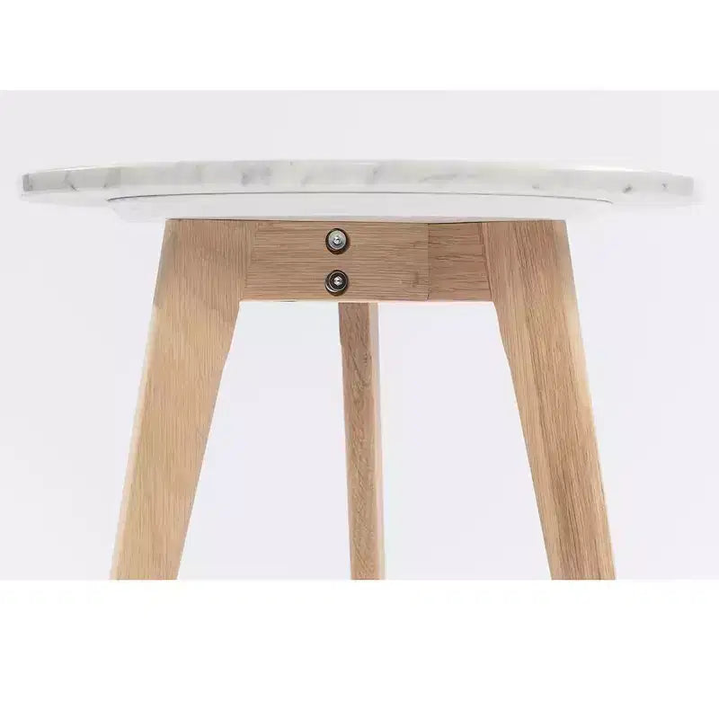 The Bianco Collection Cherie 15 Round Italian Carrara White Marble Side Table
