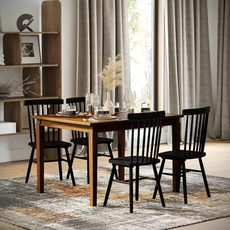 Merrick Lane Wooden Dining Table with Tapered Legs
