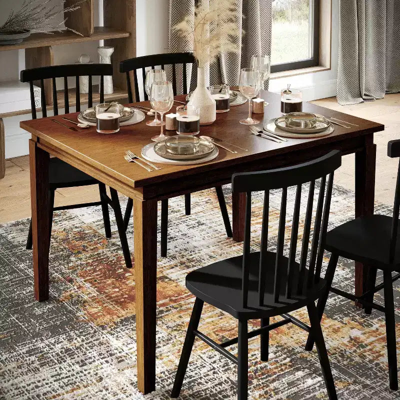 Merrick Lane Wooden Dining Table with Tapered Legs