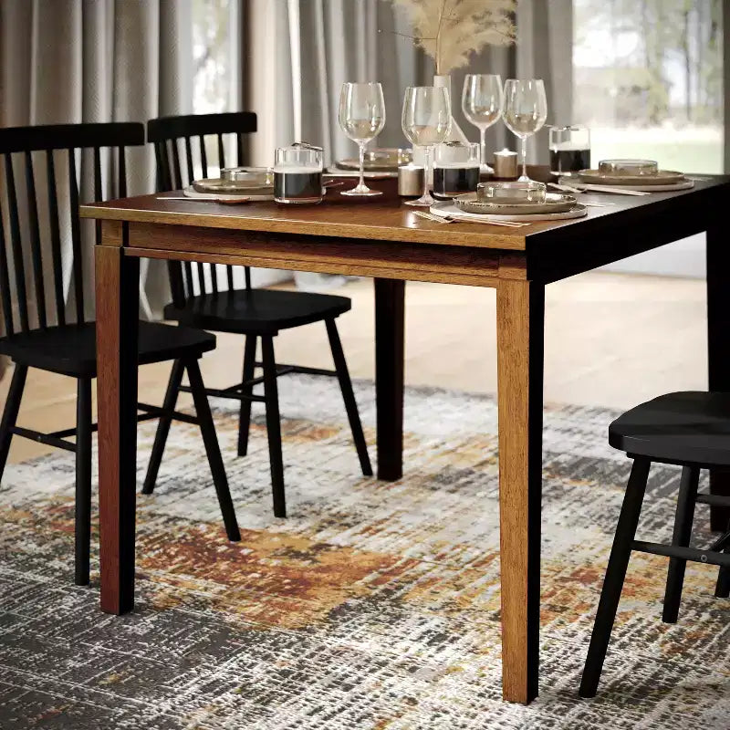 Merrick Lane Wooden Dining Table with Tapered Legs