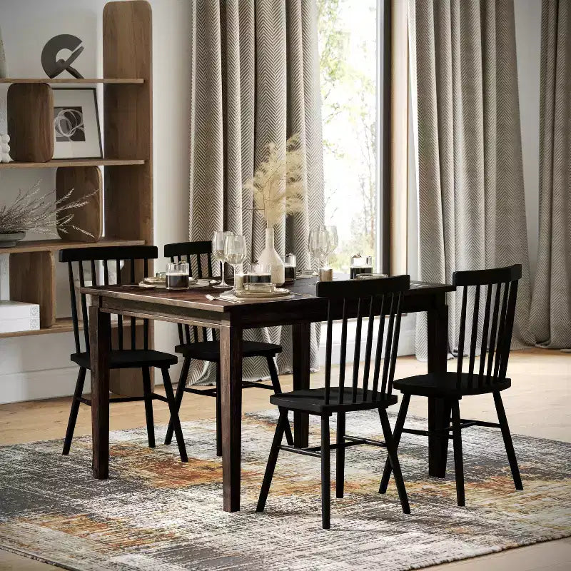 Merrick Lane Wooden Dining Table with Tapered Legs