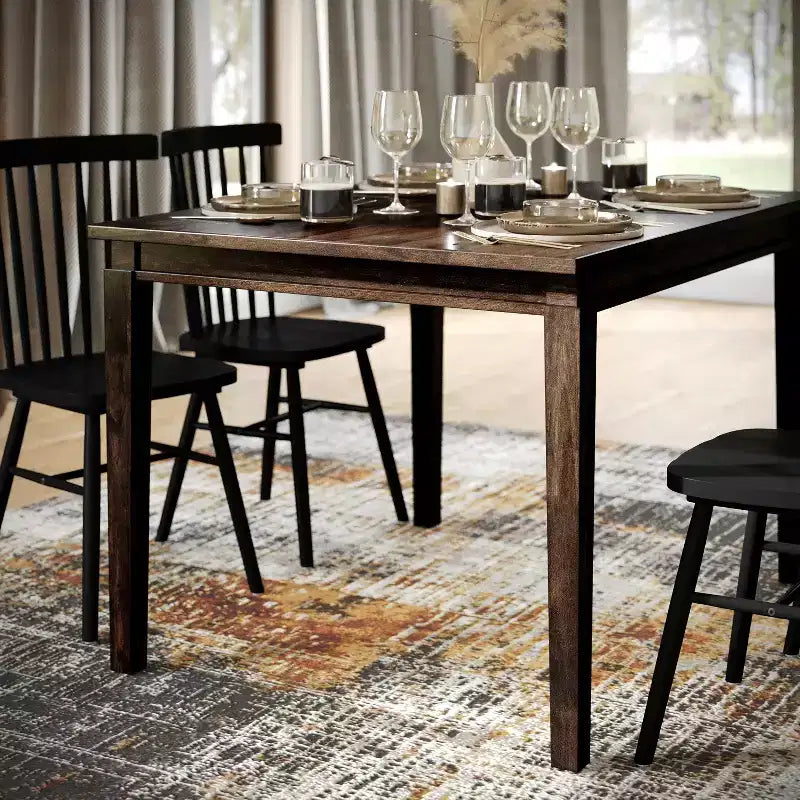 Merrick Lane Wooden Dining Table with Tapered Legs