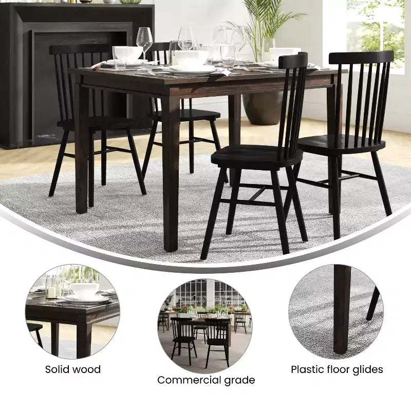 Merrick Lane Wooden Dining Table with Tapered Legs