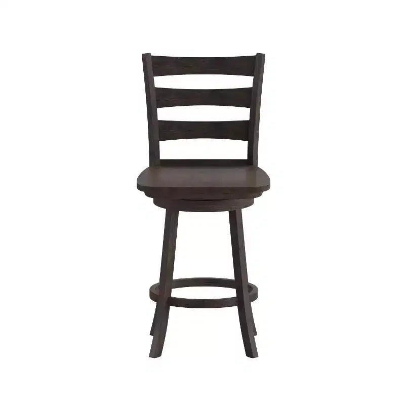 Emma and Oliver Classic Ladderback Counter Height Dining Stool with Wood Seat