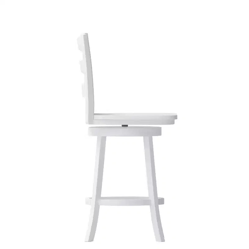 Emma and Oliver Classic Ladderback Counter Height Dining Stool with Wood Seat