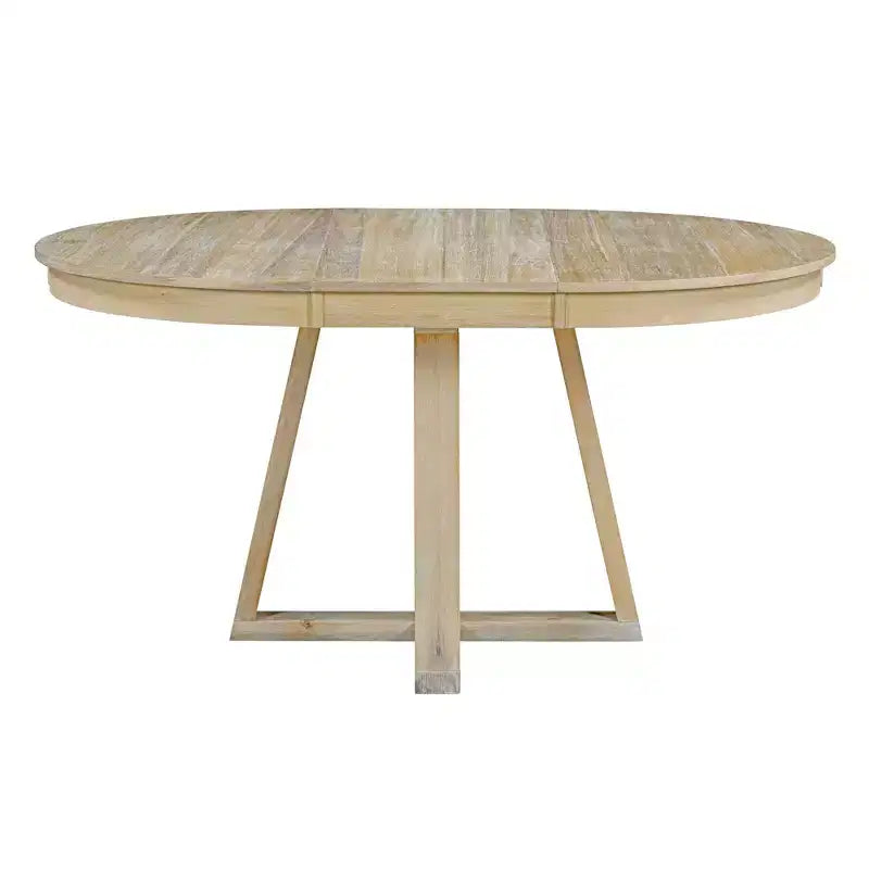 5-Piece Vintage Functional Dining Set, Round Table with 16 Wide Leaf and 4 Upholstered Chairs - ModernLuxe