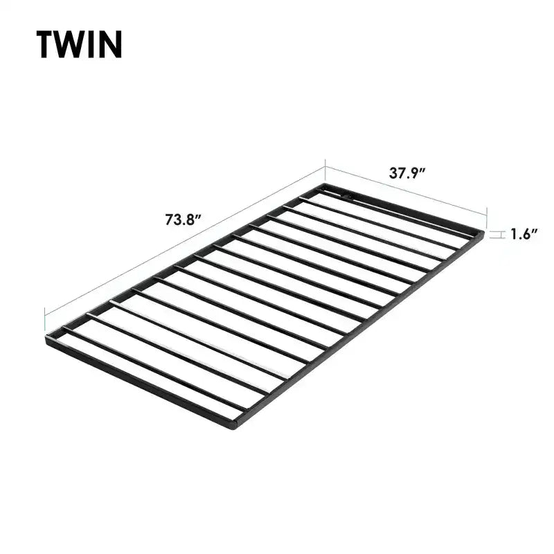 Best Price Mattress 1.6" Metal Bunkie Board Mattress Support, Bed Slat Replacement Black