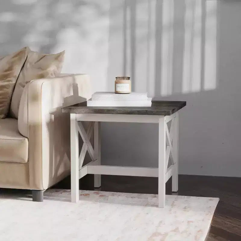 Emma and Oliver Solid Wood Farmhouse Style End Table