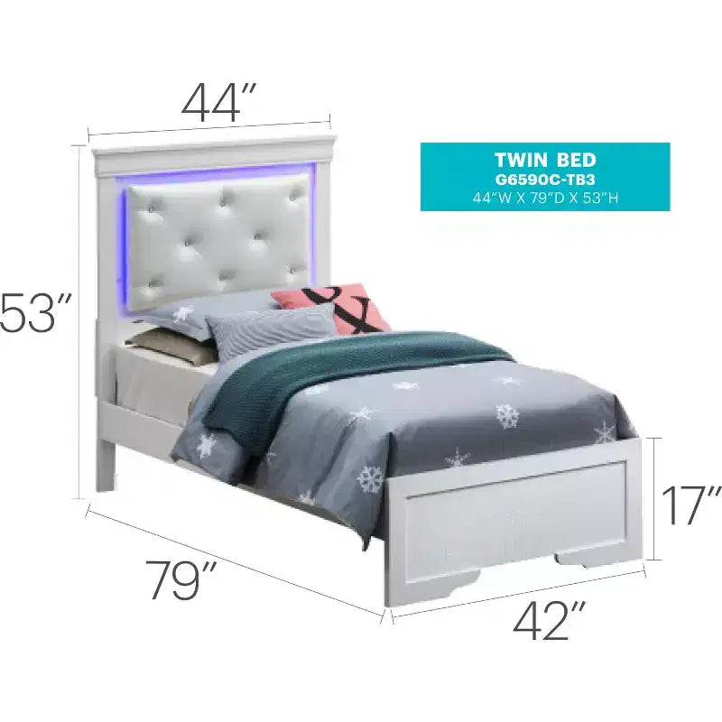 Passion Furniture Lorana and Twin Panel Beds