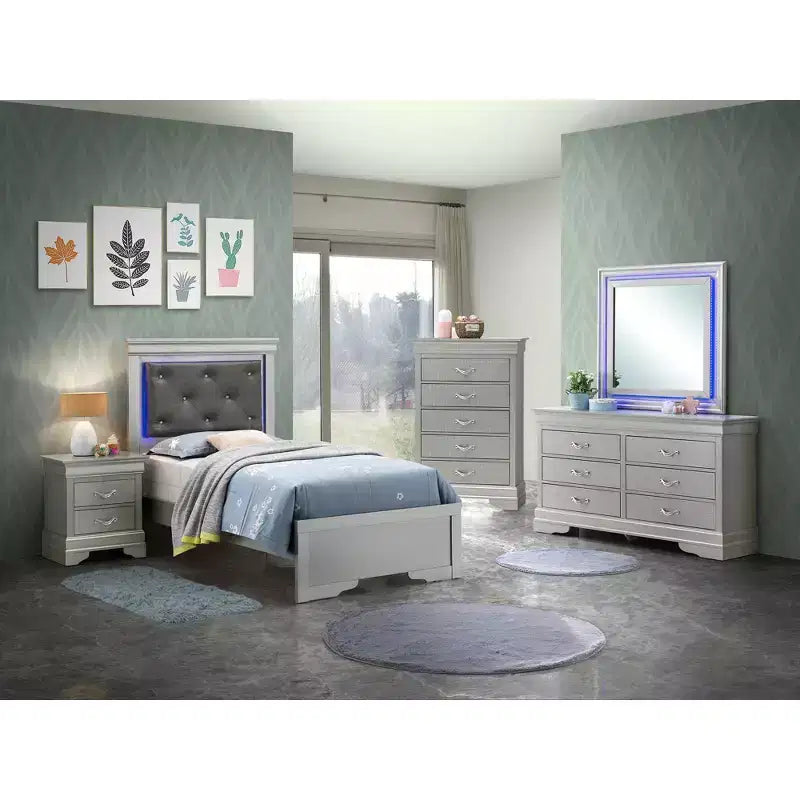 Passion Furniture Lorana and Twin Panel Beds