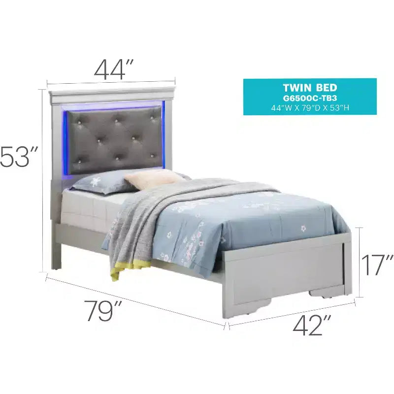 Passion Furniture Lorana and Twin Panel Beds
