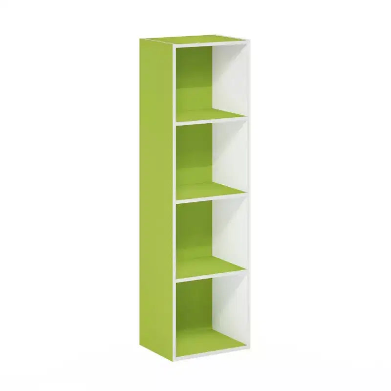 Furinno 4-Tier Reversible Open Bookshelf Slim Storage Bookcase Display Shelf