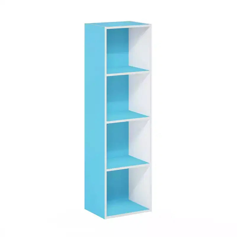 Furinno 4-Tier Reversible Open Bookshelf Slim Storage Bookcase Display Shelf