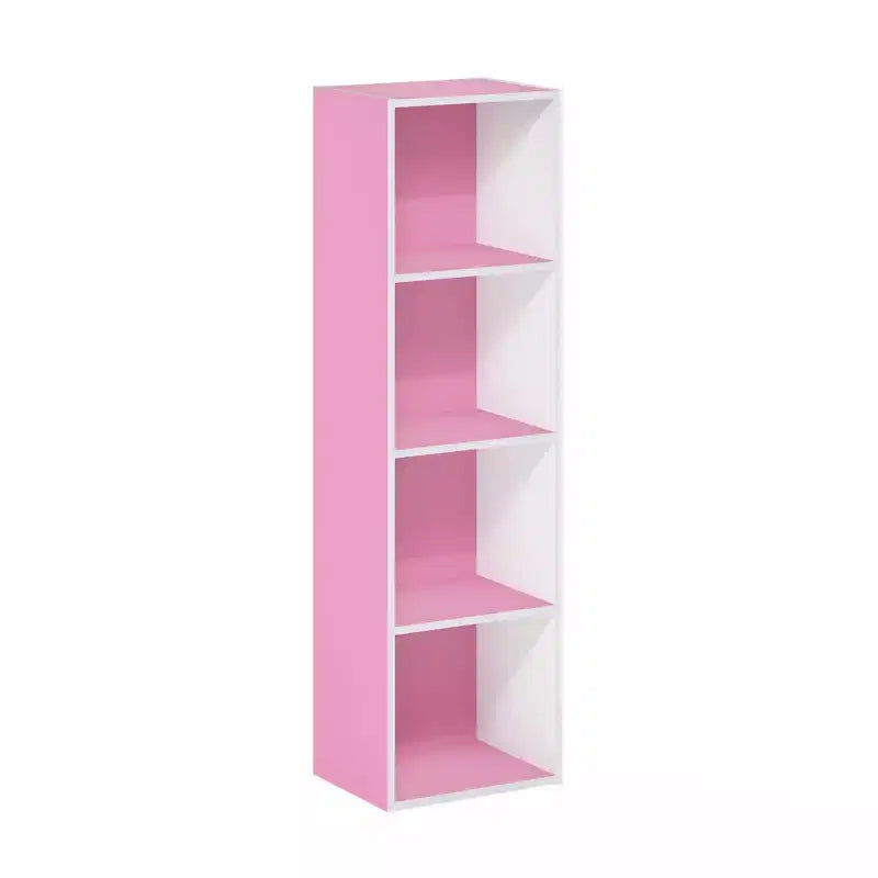 Furinno 4-Tier Reversible Open Bookshelf Slim Storage Bookcase Display Shelf