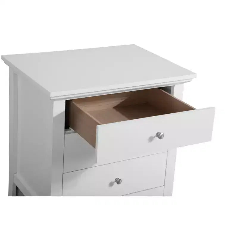 Passion Furniture Hammond 3-Drawer White Nightstand (26 in. H x 24 in. W x 18 in. D)