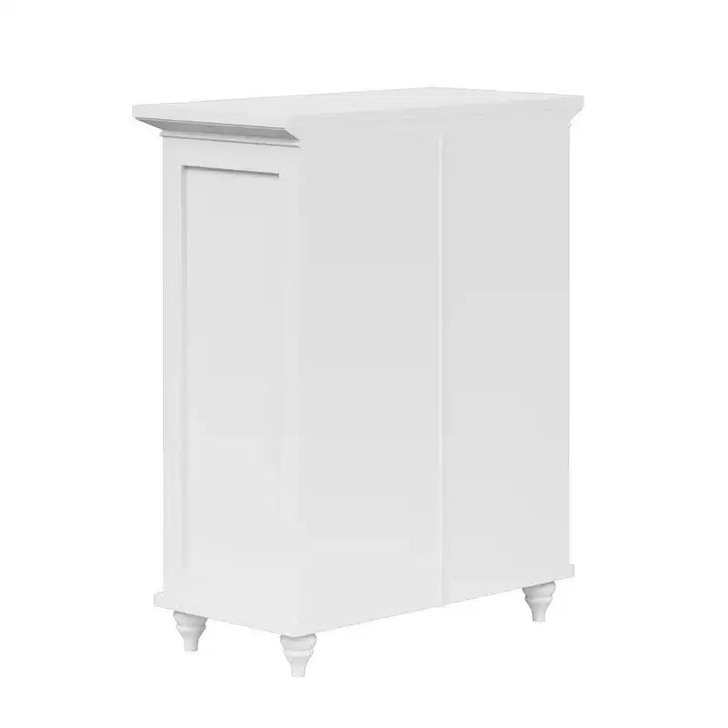 Teamson Home Versailles White Floor Storage Cabinet, Freestanding 2-Door Organizer with Adjustable Shelves