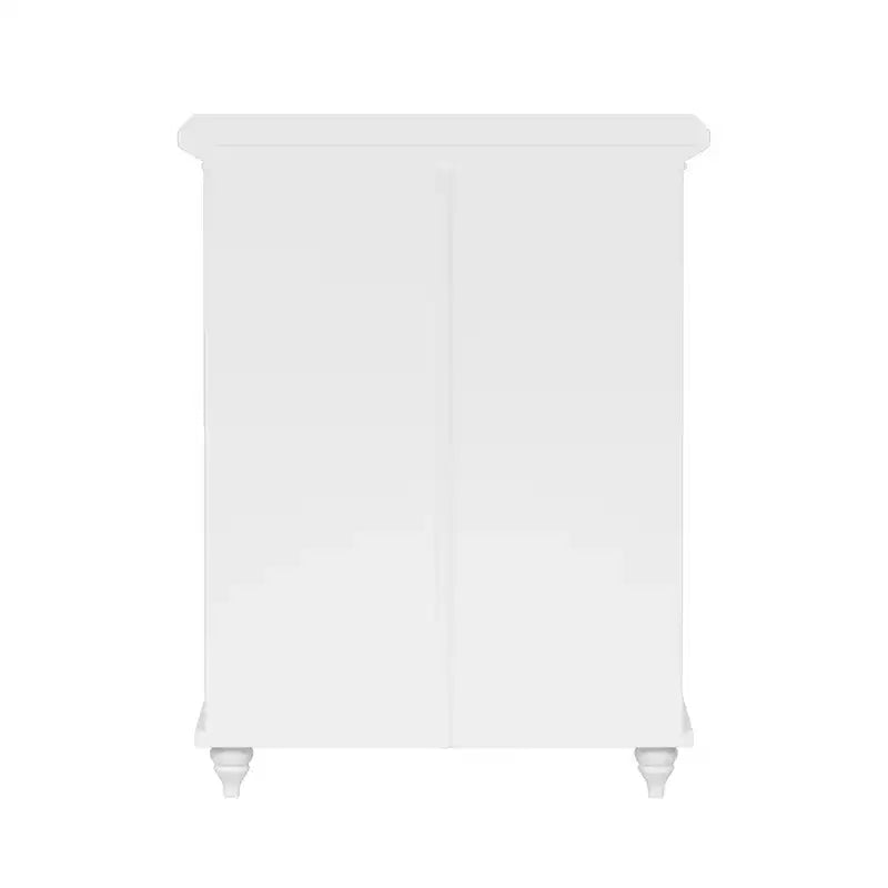 Teamson Home Versailles White Floor Storage Cabinet, Freestanding 2-Door Organizer with Adjustable Shelves