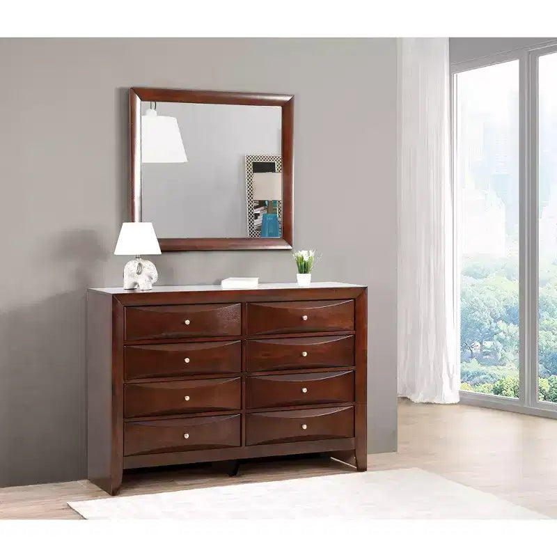 Passion Furniture Marilla 35 in. x 39 in. Modern Rectangle Framed Dresser Mirror