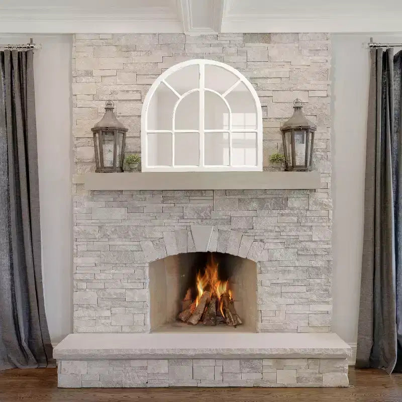 Kate and Laurel Boldmere Wide Arch Windowpane Mirror