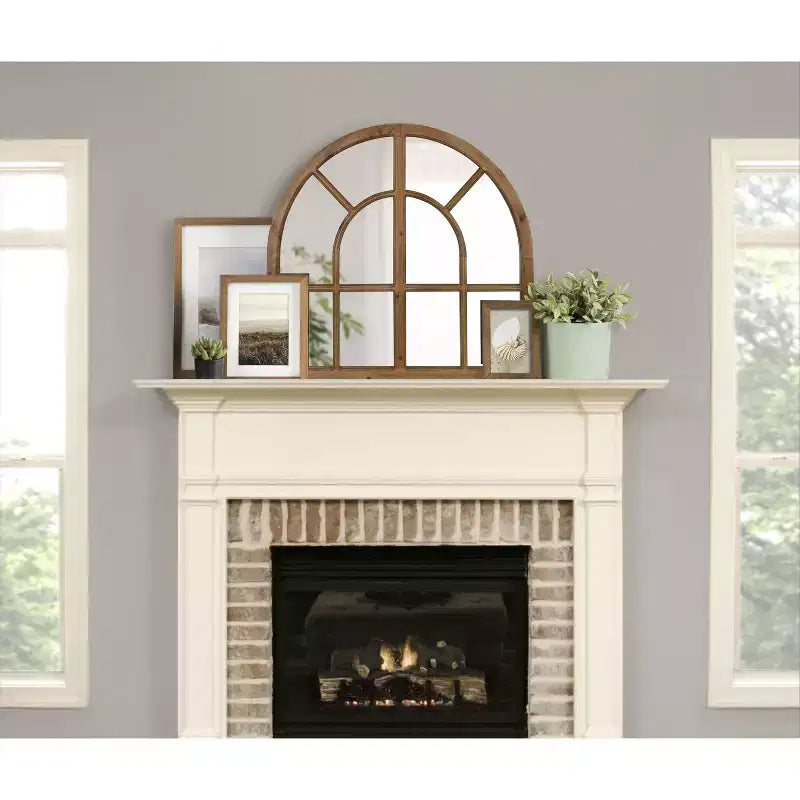Kate and Laurel Boldmere Wide Arch Windowpane Mirror