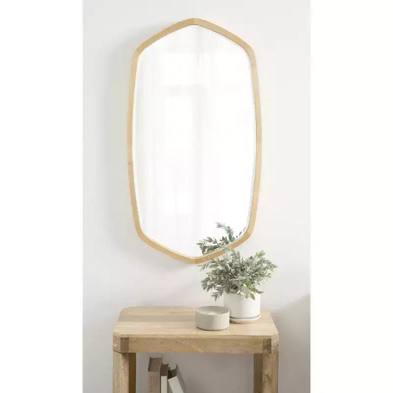 Kate and Laurel McLean Hexagon Framed Wall Mirror , 20x36, Natural