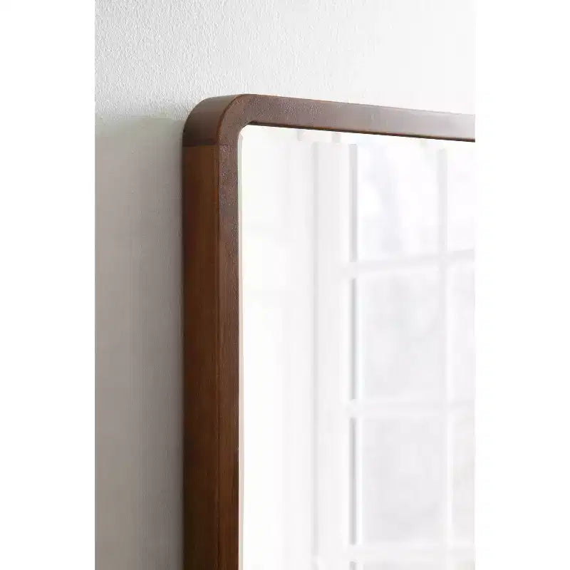 Kate and Laurel McLean Wood Radius Rectangle Wall Mirror