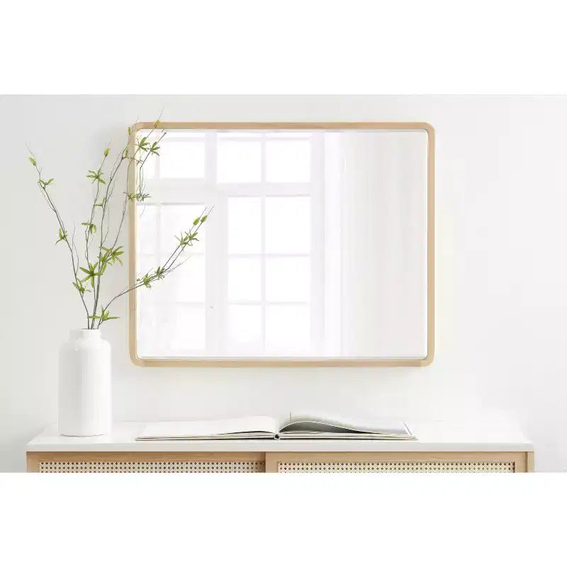 Kate and Laurel McLean Wood Radius Rectangle Wall Mirror