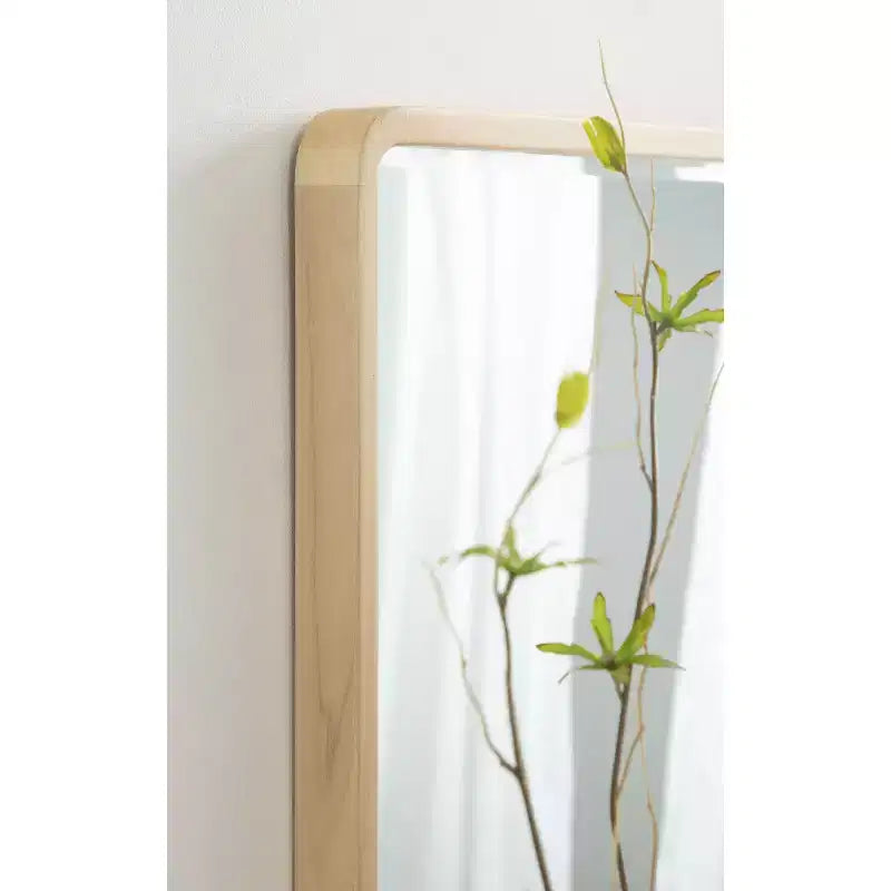 Kate and Laurel McLean Wood Radius Rectangle Wall Mirror