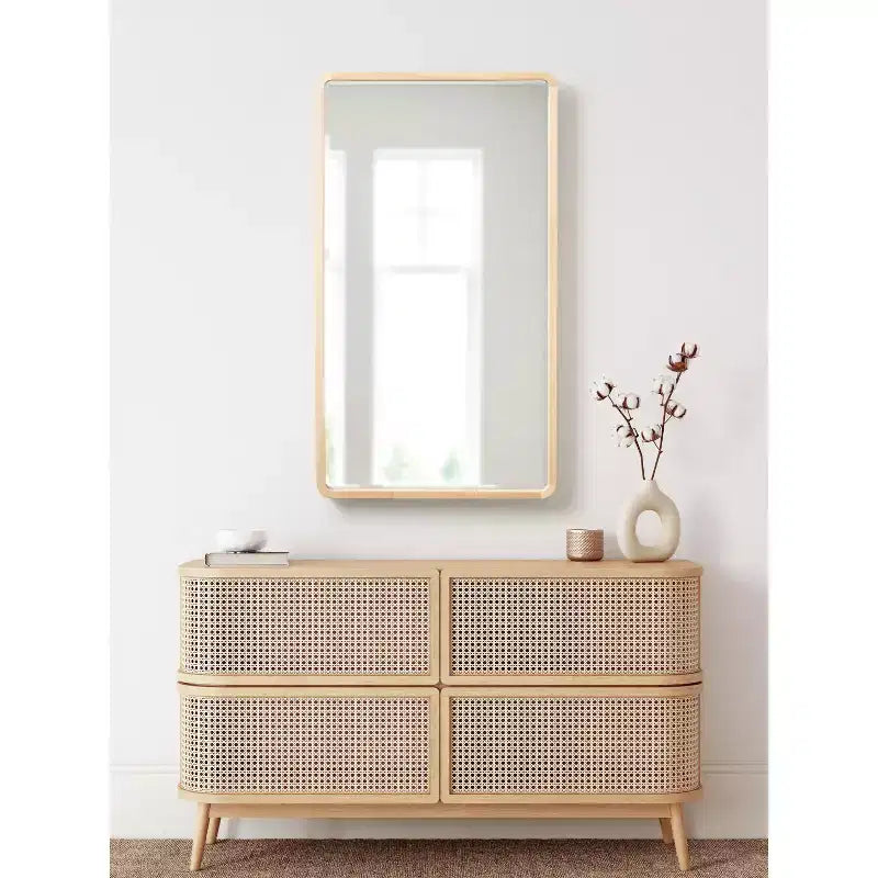 Kate and Laurel McLean Wood Radius Rectangle Wall Mirror