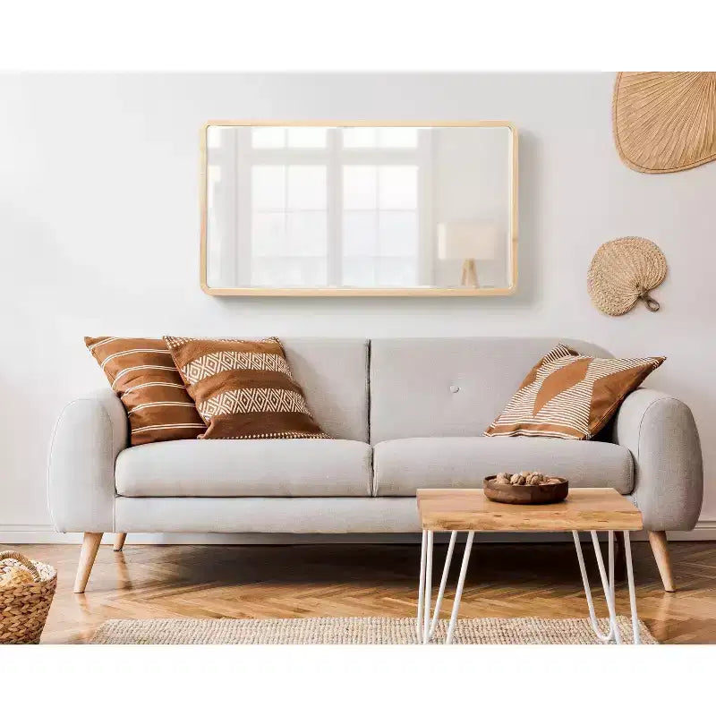Kate and Laurel McLean Wood Radius Rectangle Wall Mirror