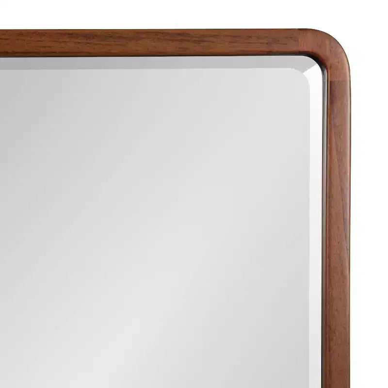 Kate and Laurel McLean Wood Radius Rectangle Wall Mirror