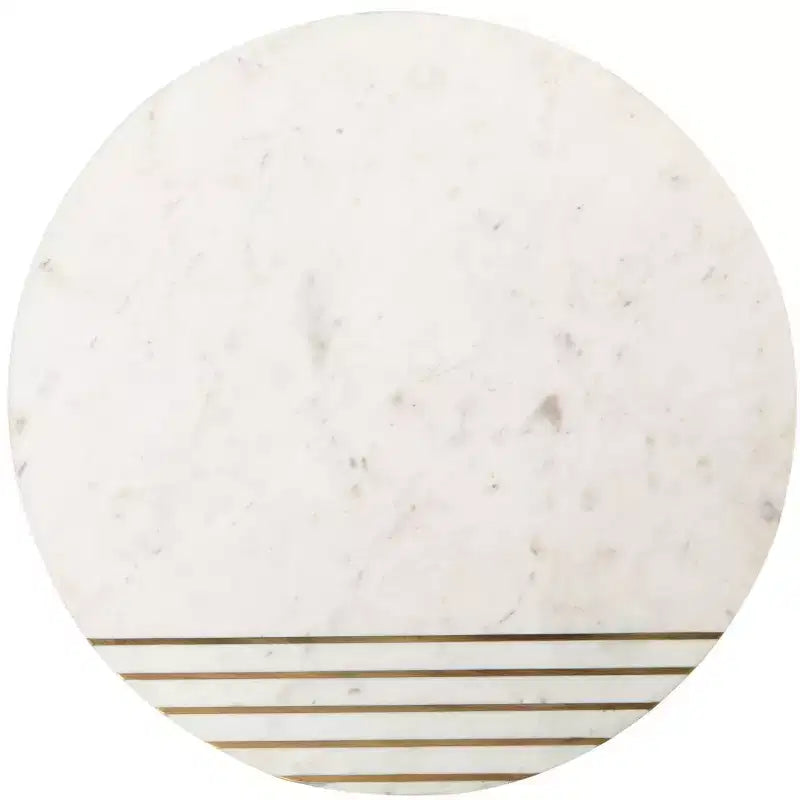 Valerie Marble Accent Table - ACC7202 - White/Brass - Safavieh