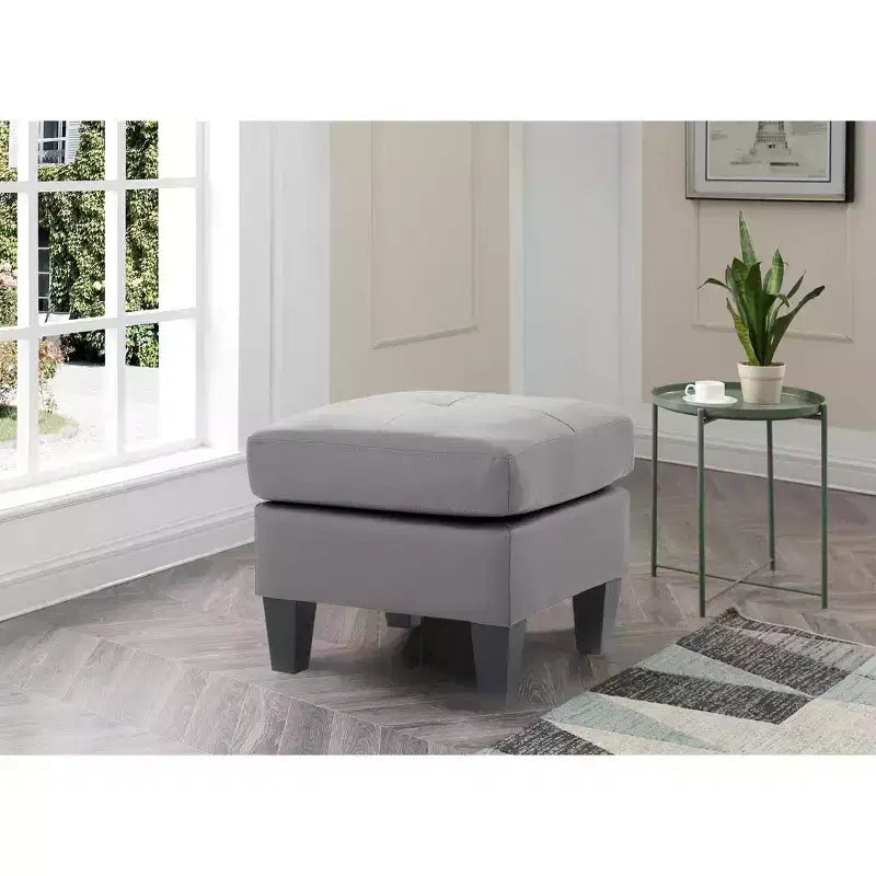 Passion Furniture Newbury Faux Leather Upholstered Ottoman