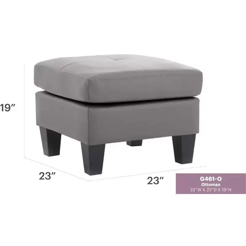 Passion Furniture Newbury Faux Leather Upholstered Ottoman