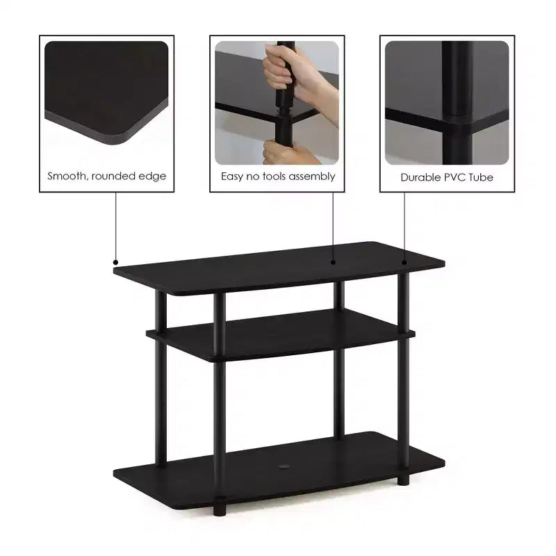 Furinno 3-Tier TV Stand Console Table Media Entertainment Center for TV's up to 32