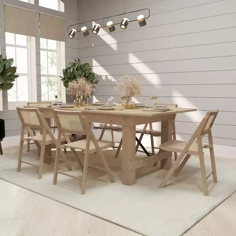 Merrick Lane Set of 2 Cane Rattan Folding Chairs