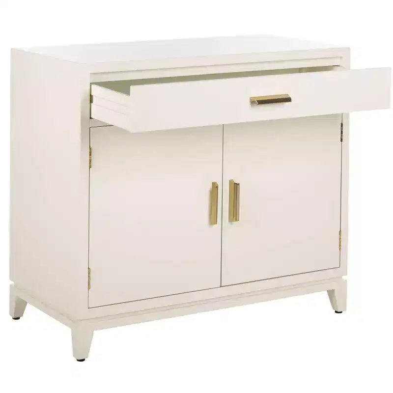 Nigel 2 Door 1 Drawer Chest - CHS6600 - White/Brass - Safavieh