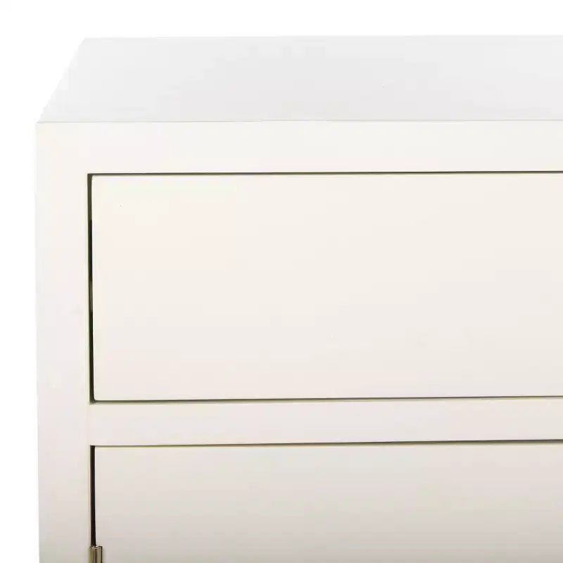 Nigel 2 Door 1 Drawer Chest - CHS6600 - White/Brass - Safavieh